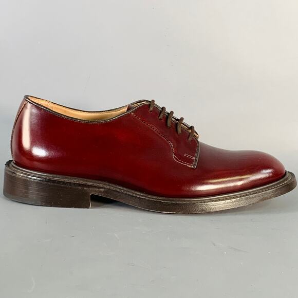 TRICKER'S Size 8 Robert Burgundy Bookbinder Leather Derby Lace-Up Shoes - Picture 2 of 9